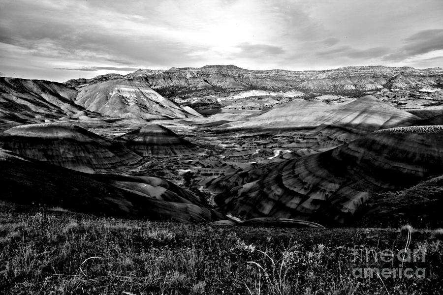 Black And White Painted Hills Photograph by Adam Jewell