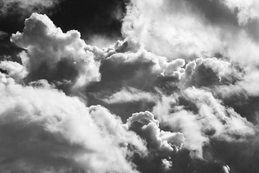 Black And white Sky With Building Storm Clouds Photo Poster Print Photograph by Keith Webber Jr