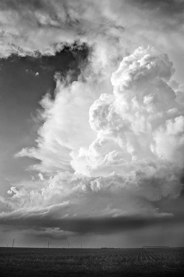 Black And White Photograph - Black and White Towering Storm by Jennifer Brindley