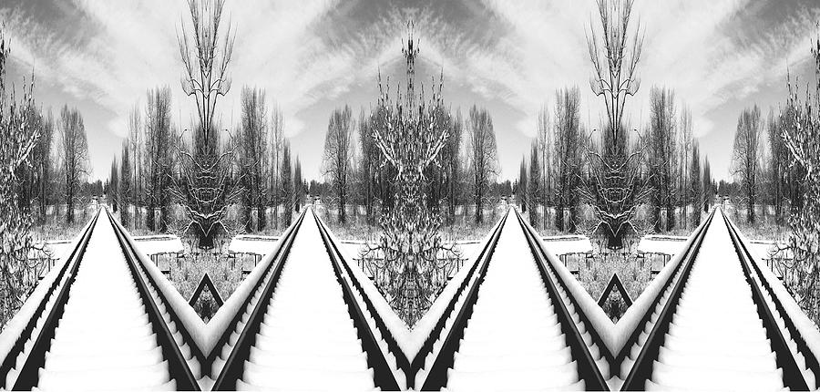 Black and White Triple tracks Digital Art by James Steele