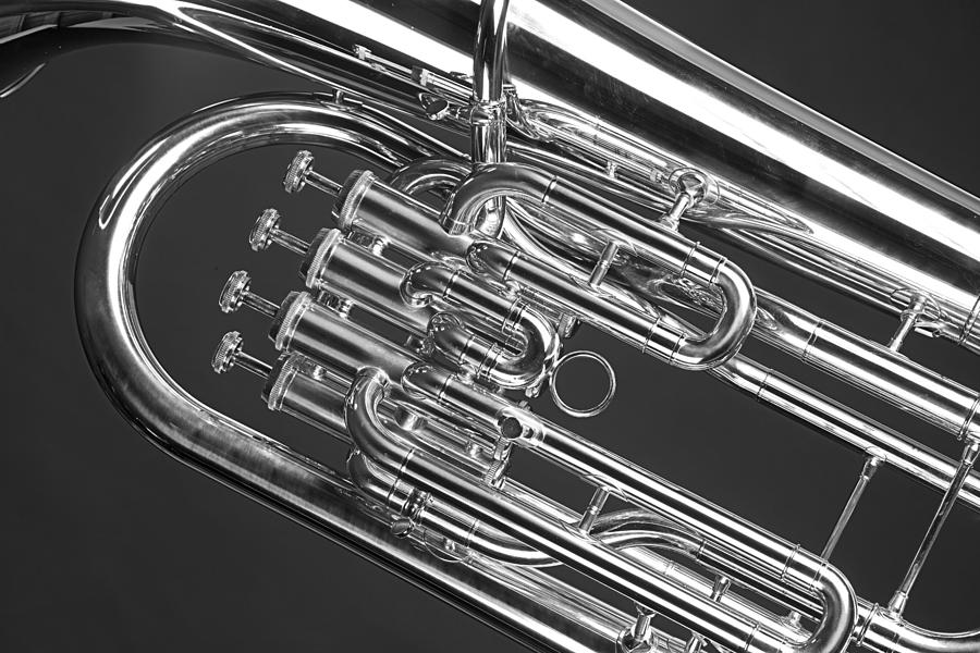 Black and White Tuba Photograph by M K Miller