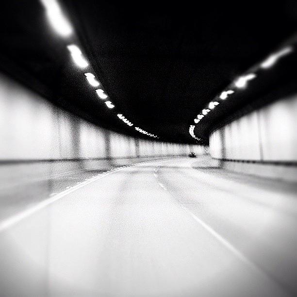 Seattle Photograph - Black and White Tunnel by Chris Fabregas