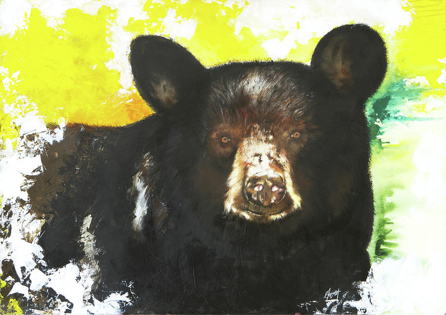 Black Bear Mixed Media by Anthony Burks Sr