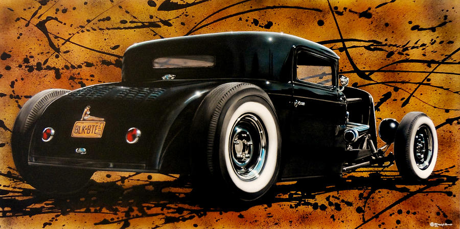 Car Painting - Black Bettie by Michael Dennis