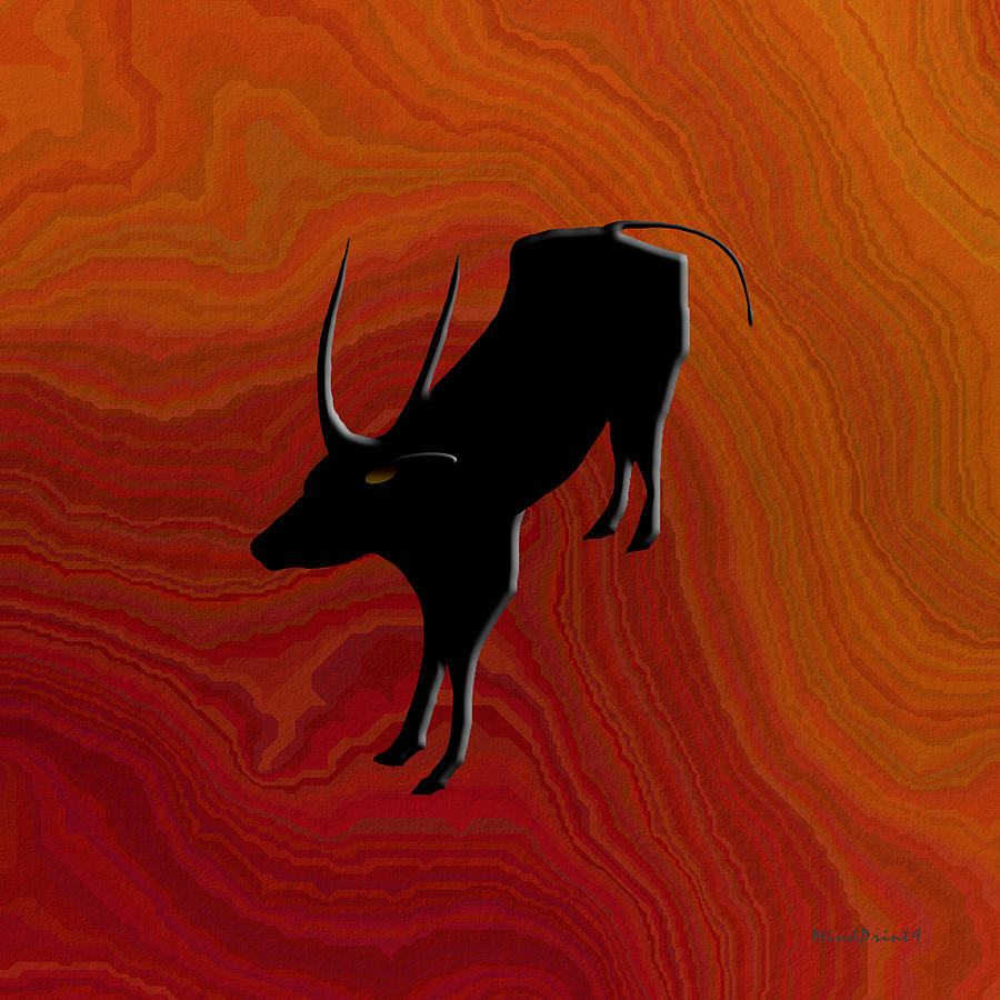 Black Bull Digital Art by Asok Mukhopadhyay