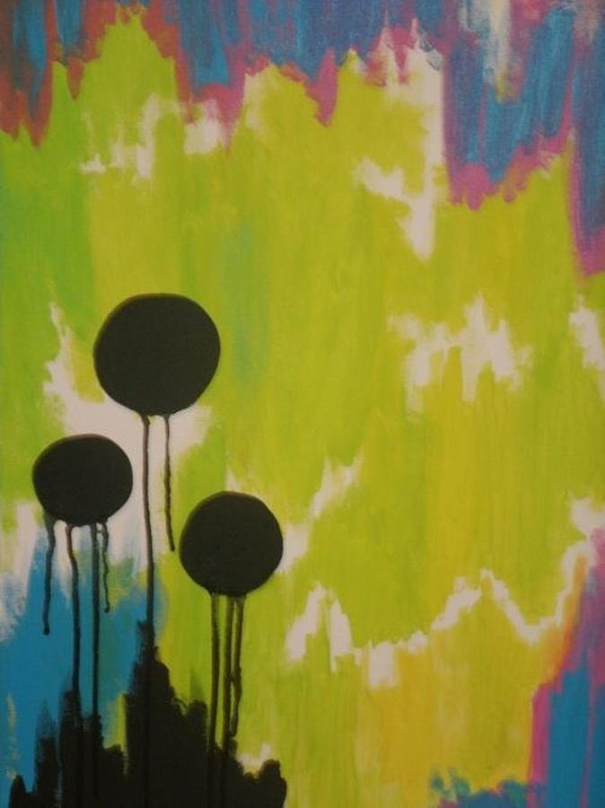 Black Circles Painting by Samantha Lusby