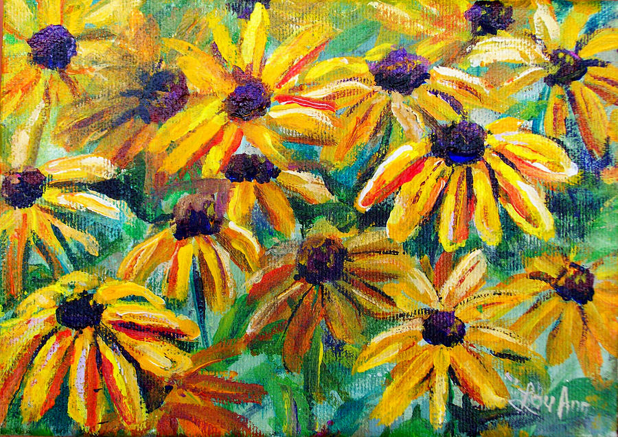 Black Eyed Susans Painting by Lou Ann Bagnall
