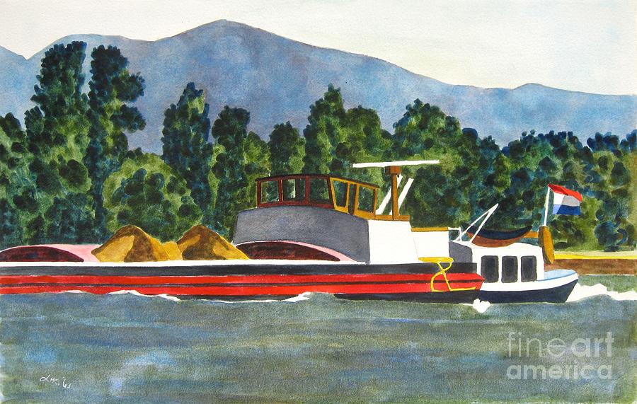 France Painting - Black Forest Barge by Lesley Giles