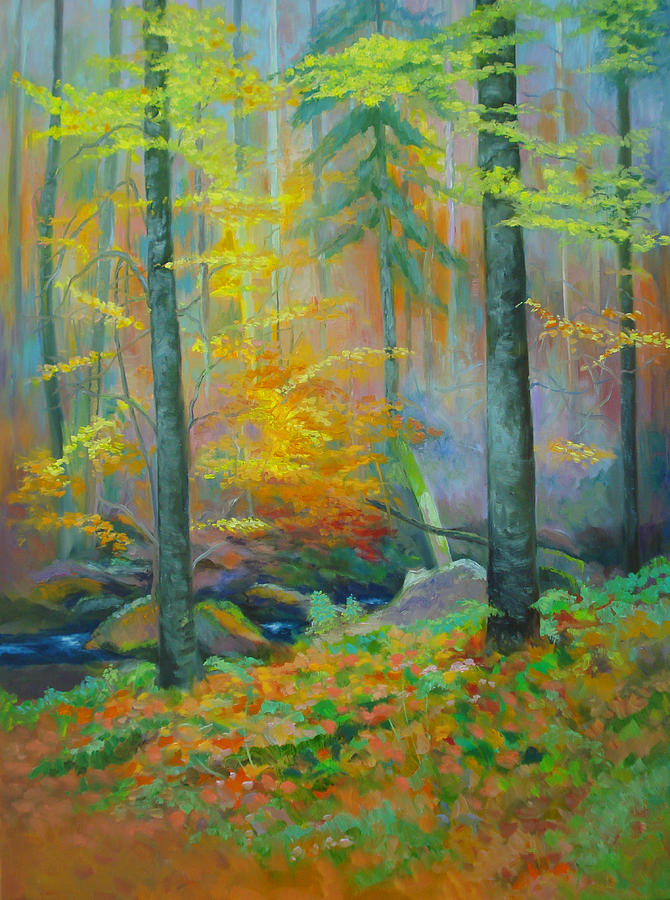 Black Forest Stream Painting by Dai Wynn