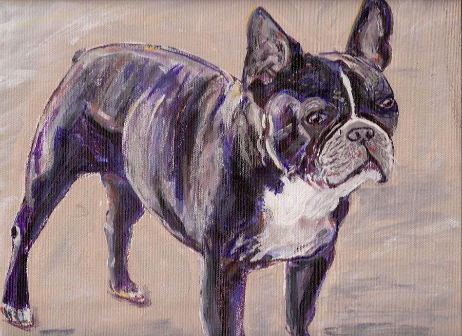 French Bulldog Painting - Black Frenchie by Arthur Rice