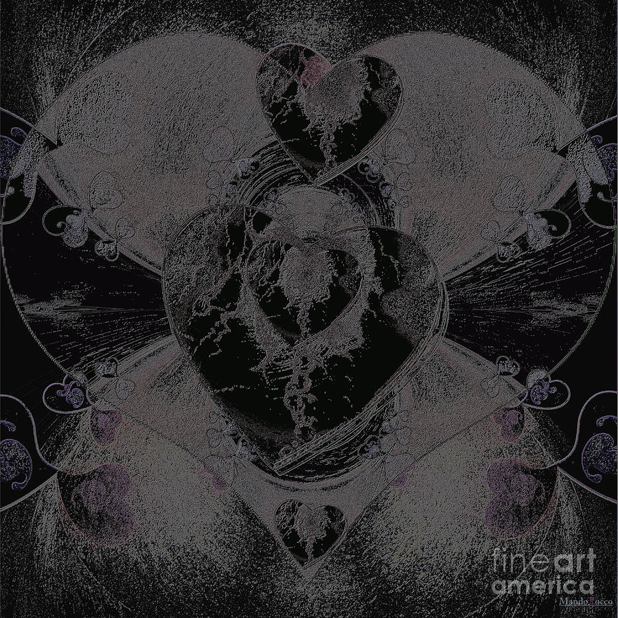 Black Heart Digital Art by Mando Xocco