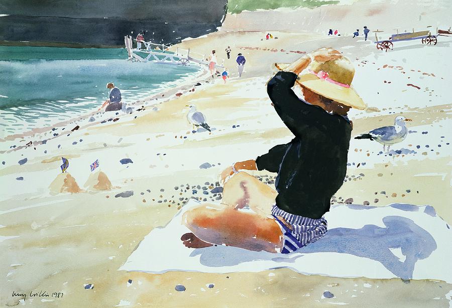 Beach Painting - Black jumper by Lucy Willis