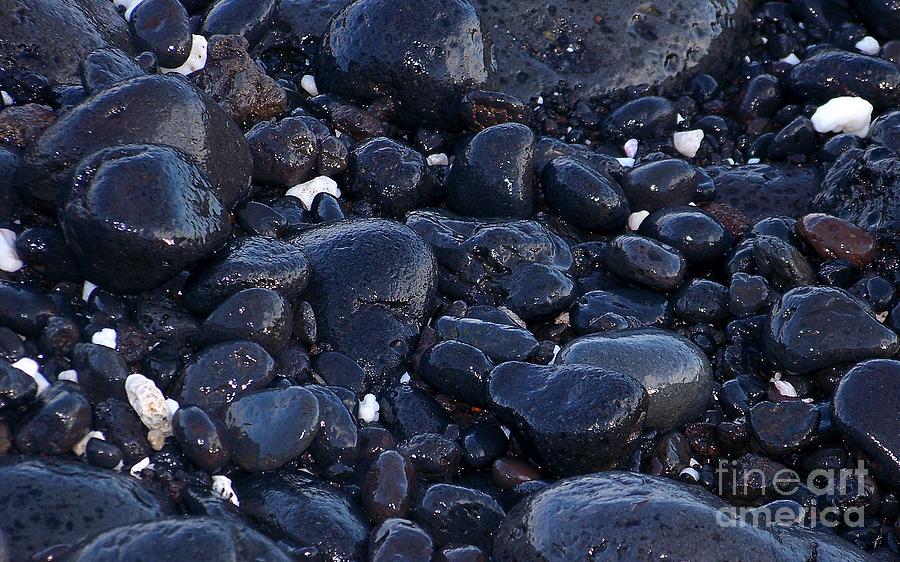 Black pebble beach Photograph by Sylvie Leandre