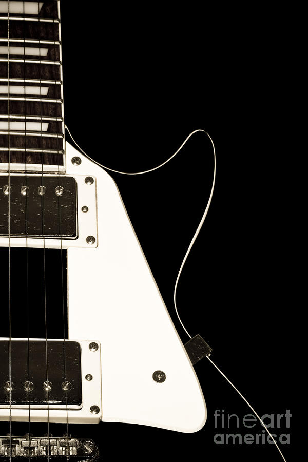 Black retro electric guitar Photograph by Yurix Sardinelly