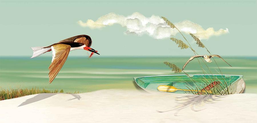 Black Skimmer Painting by Anne Beverley-Stamps