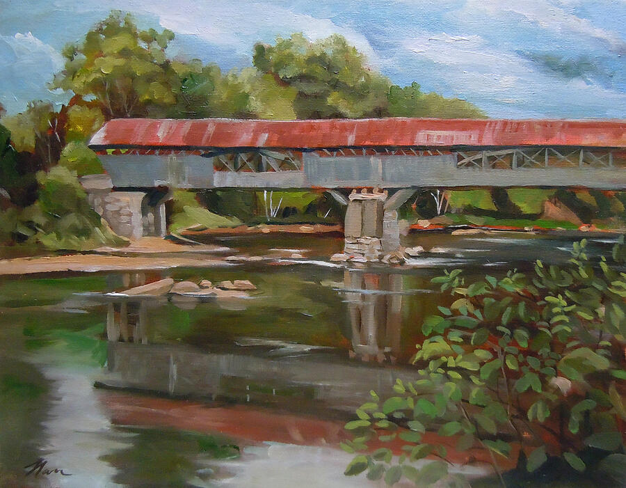 Blair Bridge Campton New Hampshire Painting by Nancy Griswold