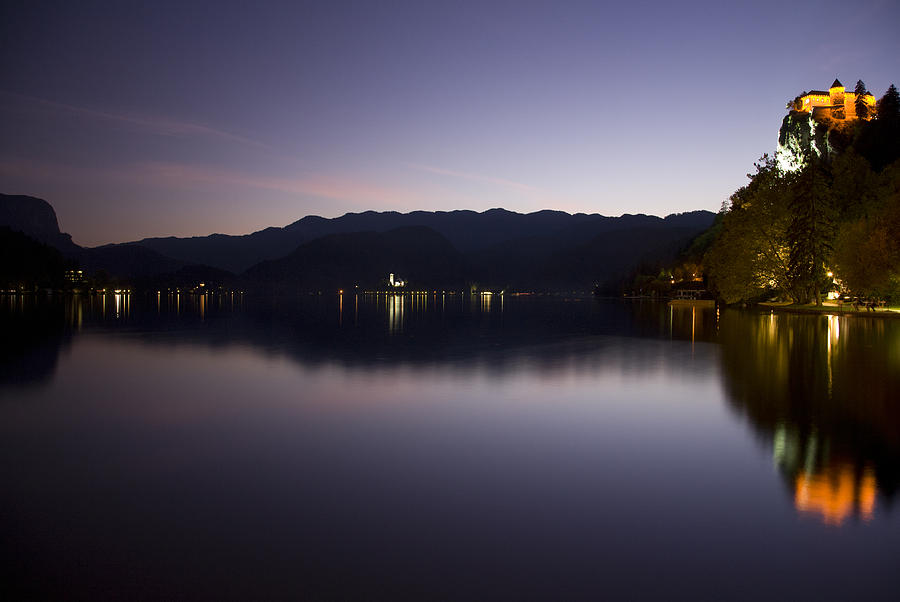 Bled lake at dusk Photograph by Ian Middleton