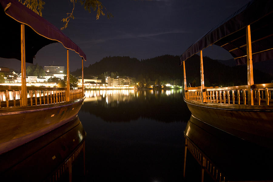 Bled lake at night Photograph by Ian Middleton