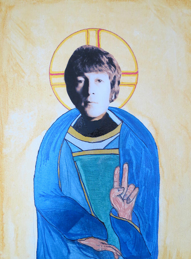 The Beatles Painting - Blessed John by Philip Atkinson