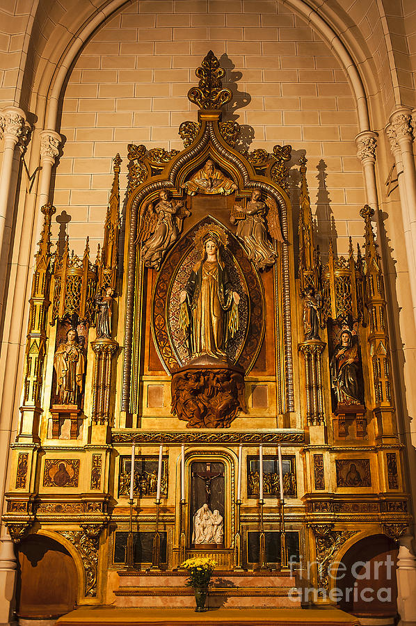 Blessed Mother Photograph - Blessed Mother Alter Shrine by John Greim