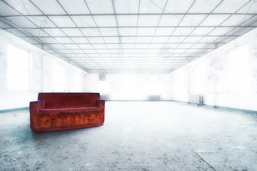 Sofa Photograph - Blinded By Light. Enlightened By Darkness by Evelina Kremsdorf