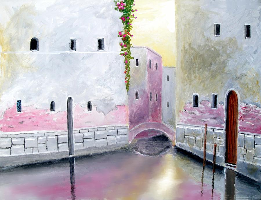 Blissful Reflections Of Venice Painting by Larry Cirigliano