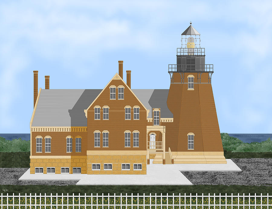 Block Island Lighthouse Digital Art by Anne V Norskog Block Island Lighthouse Digital Art by Anne V Norskog