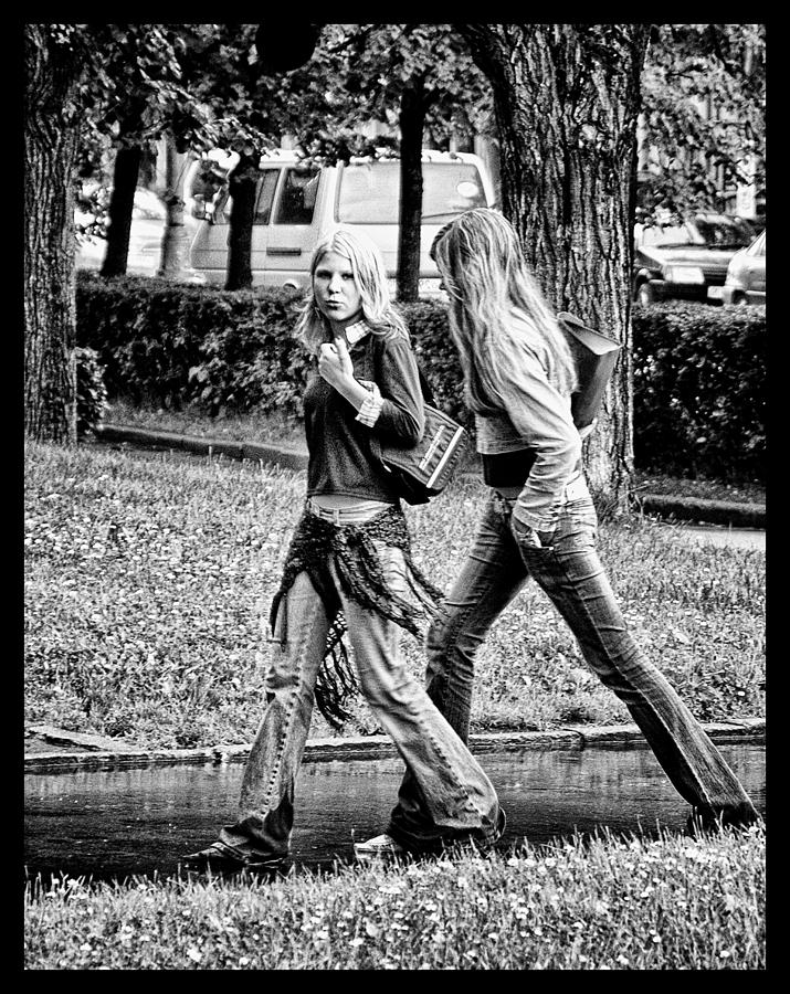 Blond Girls in Russian Park Photograph by Rick Bragan