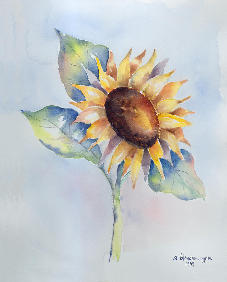 Blooming Sunflower Painting by Arline Wagner