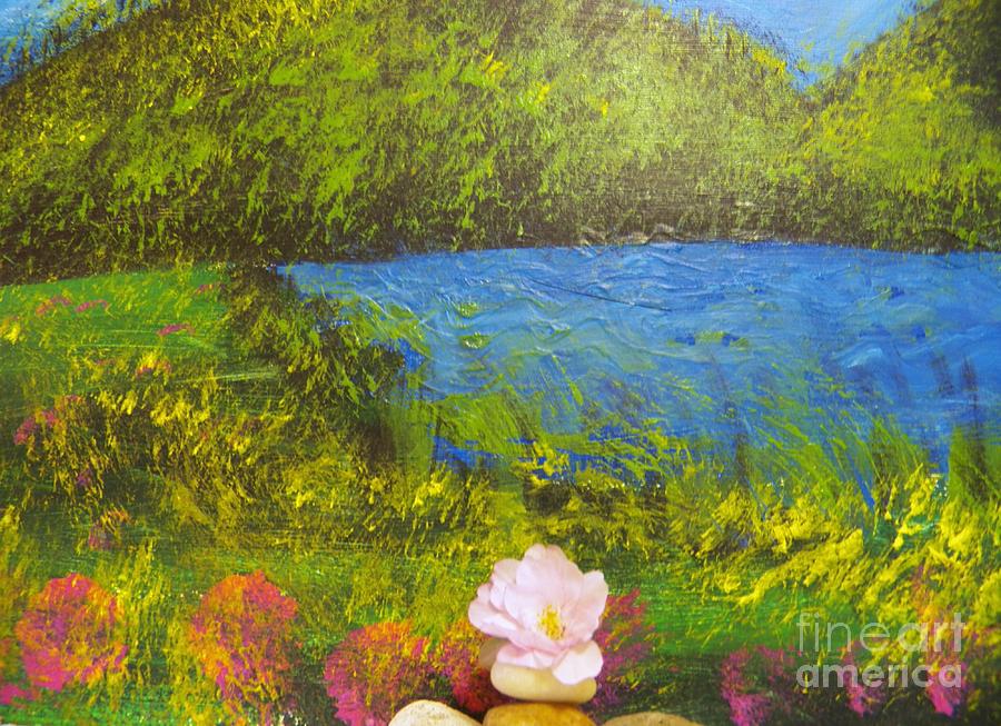 Blossom Lake Painting by Judy Via-Wolff