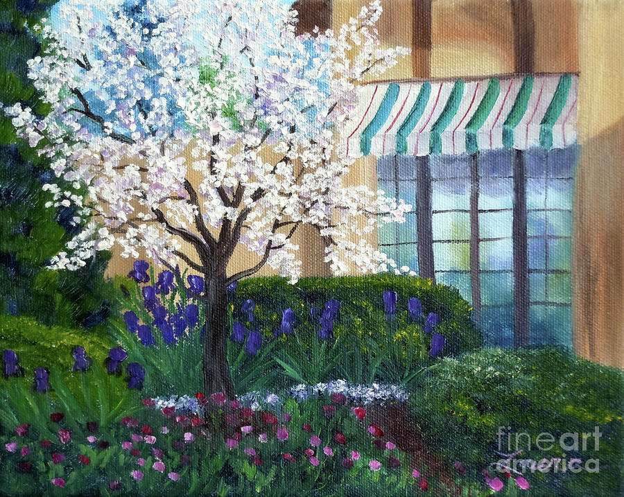 Flower Painting - Blossoming Tree at Ainsley House by Laura Iverson