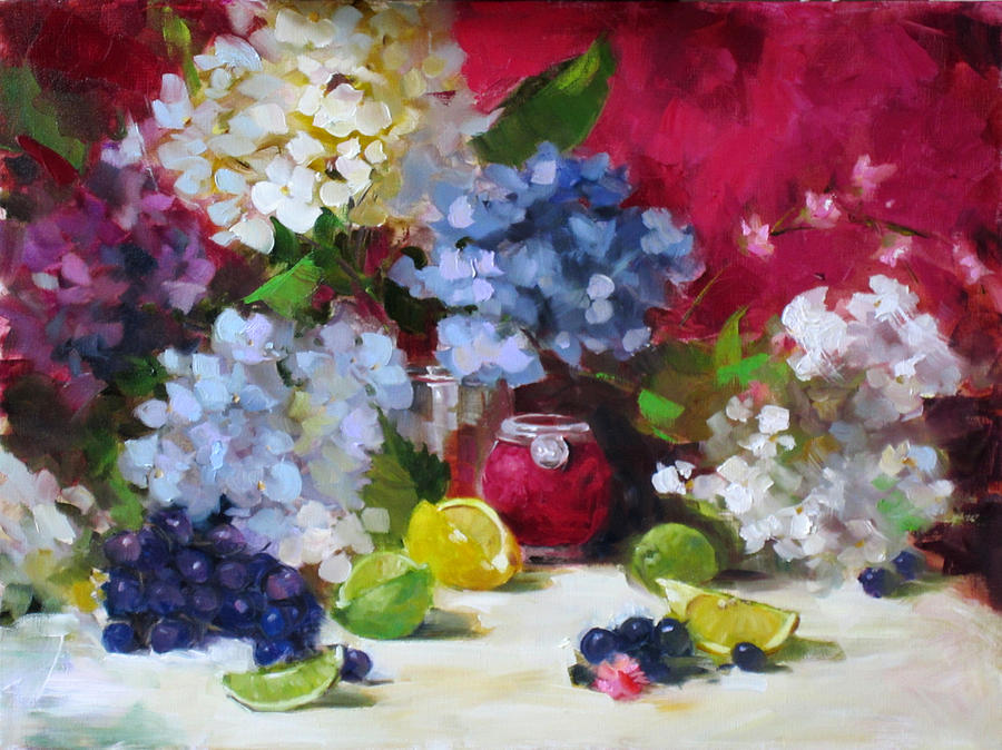 Blossoms and Mate Painting by Chris  Saper
