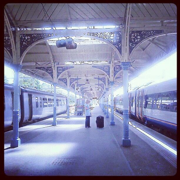Train Photograph - #blue ... #norwich #station #platform by Linandara Linandara