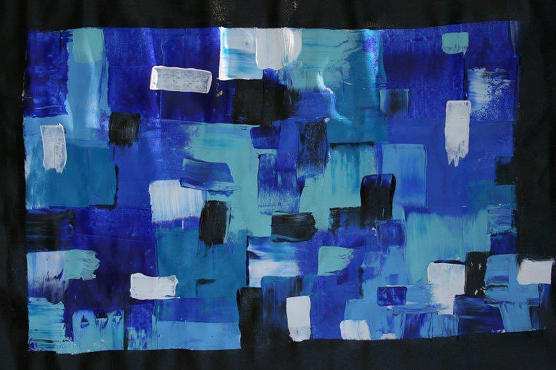 Abstract Painting - Blue Abstract 1 by James Johnson
