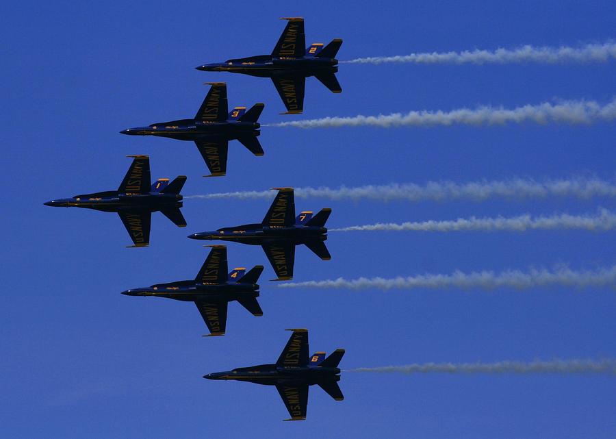 Blue Angels In Formation Photograph by Christopher J Kirby