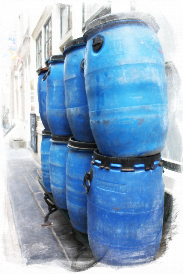 Blue Barrels Oil 2 Photograph by Lauren Serene