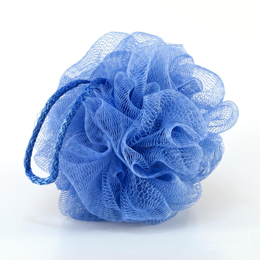 Rope Photograph - Blue bath puff by Blink Images