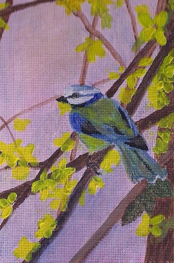 Blue Bird Painting by Christy Saunders Church