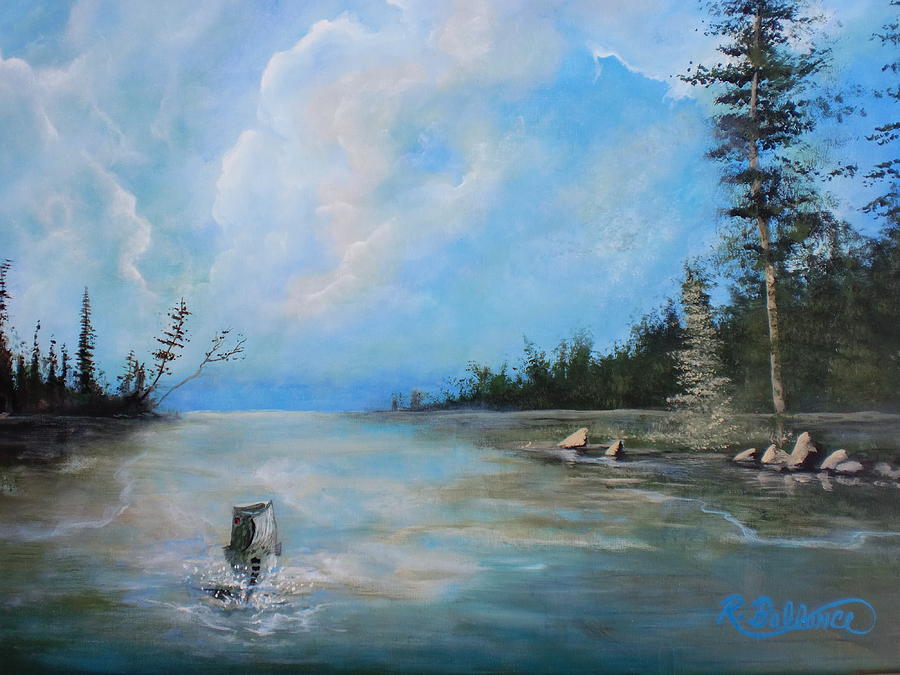 Blue Bird On Sam Rayburn Painting by Robert Ballance