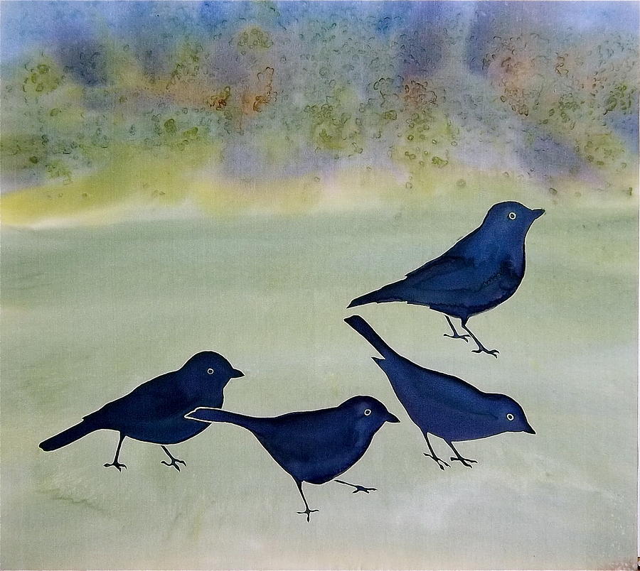 Blue Birds Tapestry - Textile by Carolyn Doe