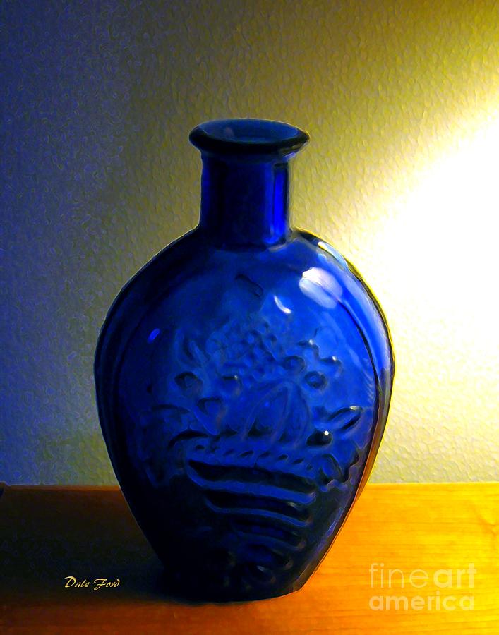 Blue Bottle Digital Art by Dale   Ford