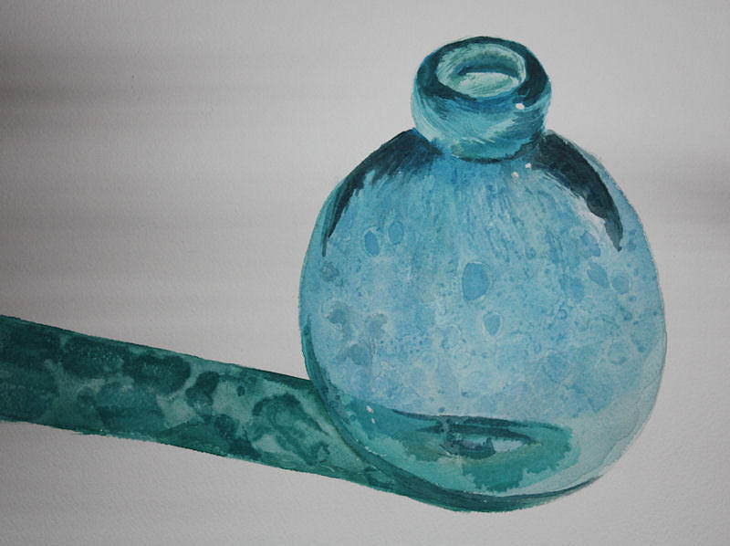 Blue Bottle Painting by Rachel Bochnia