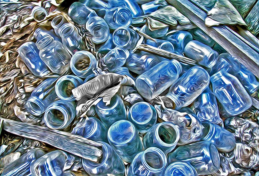 Blue Bottles Digital Art by James Steele
