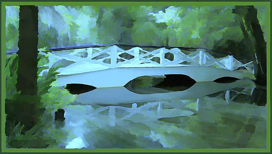 Blue Bridge in Magnolia Painting by Mindy Newman