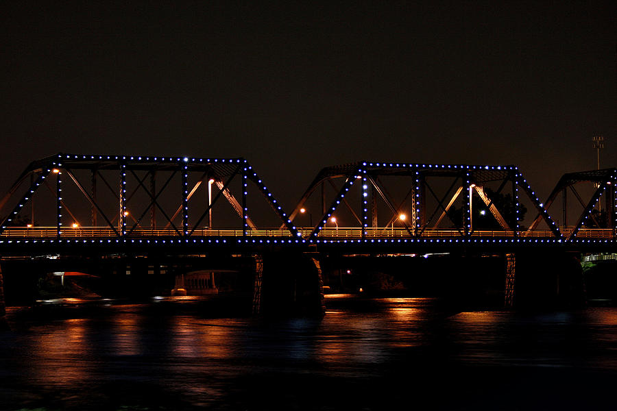 Blue Bridge Lights Photograph by Richard Gregurich