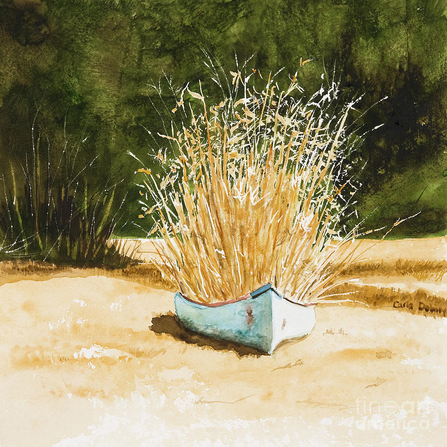 Canoe Painting - Blue Canoe by Carla Dabney Canoe Painting - Blue Canoe by Carla Dabney