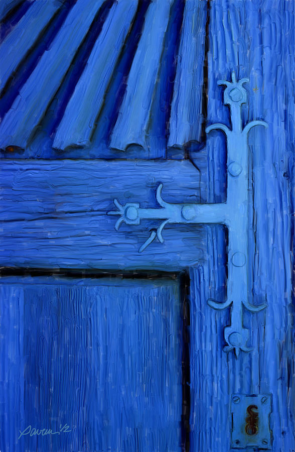 Blue Church Door Digital Art by Jim Pavelle