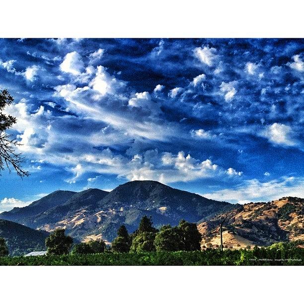 Music Photograph - Blue Clouds over Mt St Helena by Peter Stetson