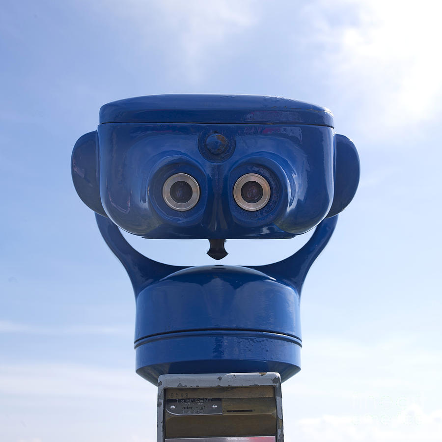 Blue coin-operated binoculars Photograph by Bernard Jaubert