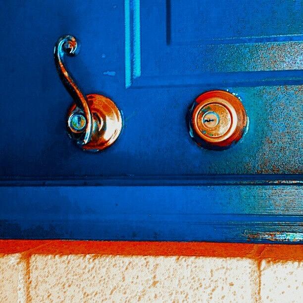 Blue Door / Face Photograph by Elisa Franzetta